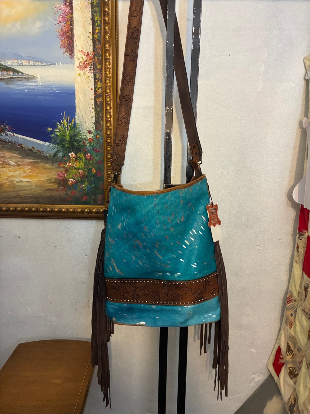 Turquoise Fringe Crossbody American Concealed Carry - Picture 2 of 6
